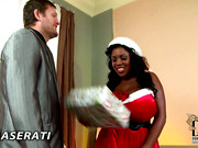 Busty Black Babe Gets A Creamy Gift